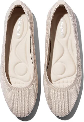 Women's Knit Work Flats, Round Toe Lightweight Comfortable Office Dress Shoes for All-Day Standing in Kuwait