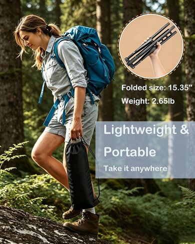 Tripod Mount Compatible with Starlink Mini, 60.24-in Height Adjustable | 360° Adjustable, Foldable, Easy to Install Metal Tripod Compatible with Starlink Mounting Kit for Outdoor Camping RV in Kuwait