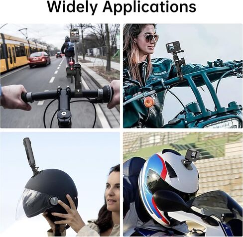 Action Camera Motorcycle Mount Bundle Compatible with GoPro, DJI | Heavy-Duty Handlebar Clamp & Helmet Extension Arm Kit for Insta360 X5, X4, X3, X2, GO 3S, Hero 13/12/11, Osmo Action 5 Pro in Kuwait