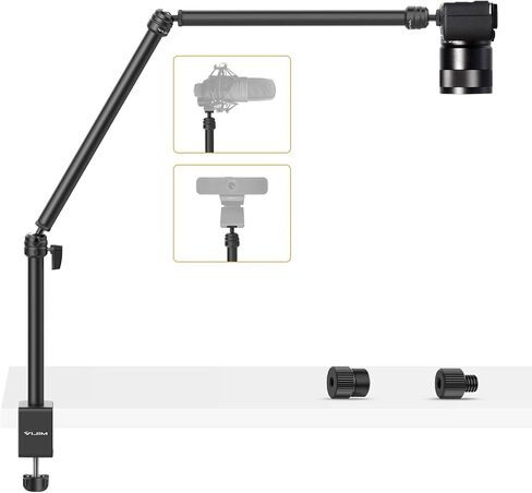 VIJIM LS08 Flexible Overhead Camera Mount Desk Stand WebcamStand Microphone | Boom Arm Tabletop Photography Videography Live Stream Table clamp Mount in Kuwait