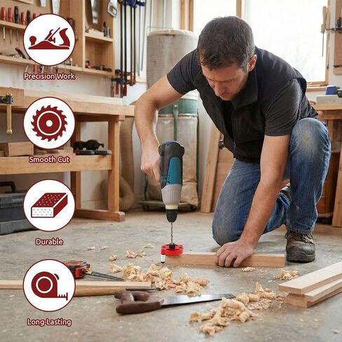 Self Centering Dowel Jig Kit for Woodworking, Drill Guide Locator with 9 Drill Bushings, 2-10 mm, Vertical Hand Drill Tool for Straight Doweling Holes in Kuwait
