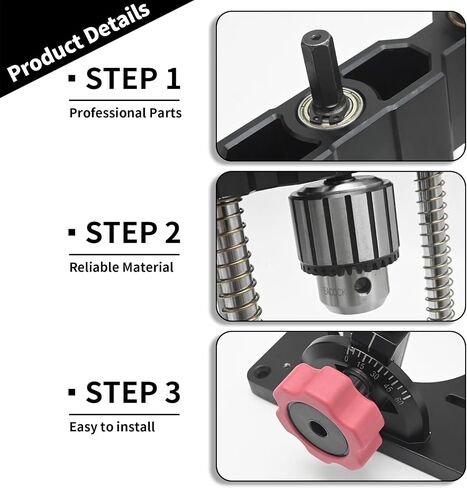 Drill Mate PRO, 1/2" Keyed Chuck Portable Drill Press, All-Metal Construction with 0-60 Angle Adjustment, Drilling Guide for Wood Metal Plastic in Kuwait