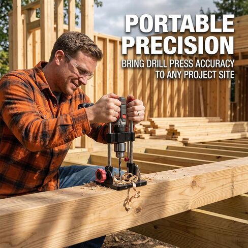 Drill Mate PRO, 1/2" Keyed Chuck Portable Drill Press, All-Metal Construction with 0-60 Angle Adjustment, Drilling Guide for Wood Metal Plastic in Kuwait