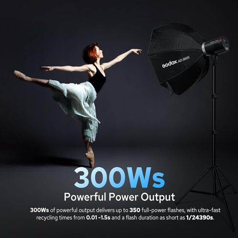 GODOX AD300Pro II AD300 Pro II Outdoor Flash Strobe, 2.4G 300Ws TTL HSS 1/8000s Portable Flash Monolight, 350 Full Power Flashes, 12W Bi-Color Modeling Lamp, 1/512-1/1 Power Adjust, HD Color Screen in Kuwait