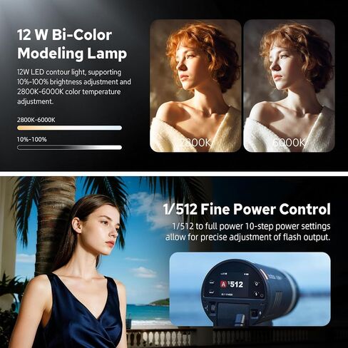 GODOX AD300Pro II AD300 Pro II Outdoor Flash Strobe, 2.4G 300Ws TTL HSS 1/8000s Portable Flash Monolight, 350 Full Power Flashes, 12W Bi-Color Modeling Lamp, 1/512-1/1 Power Adjust, HD Color Screen in Kuwait