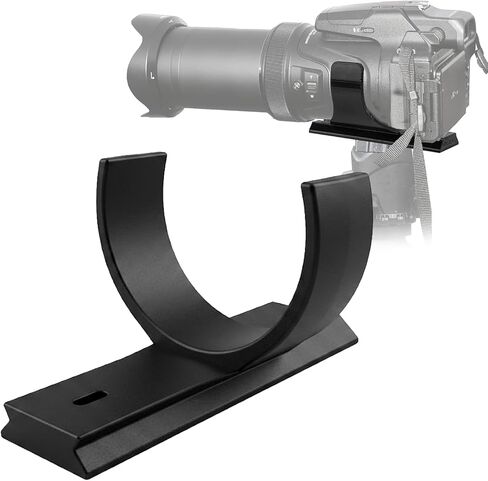 Extended Quick Release Plate & Lens Support Bracket Compatible with Nikon P1000, Arca-Swiss Standard Tripod Mount Base for Telephoto Lens Balance and Stability (Black) in Kuwait