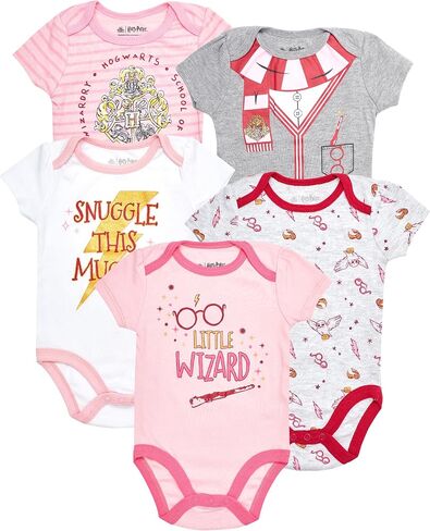 Harry Potter Baby Girls Bodysuit 5-Pack Baby | Clothes Baby Gifts - Baby Bodysuit Multipack in Kuwait