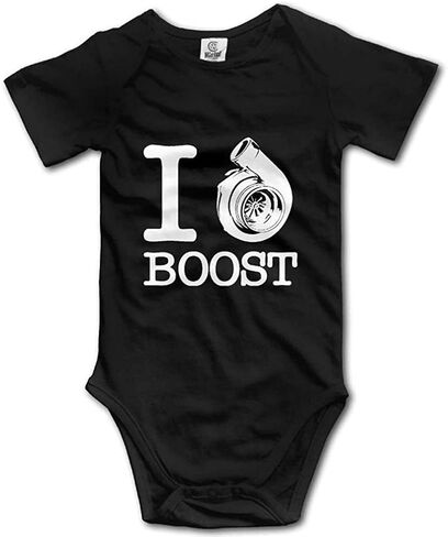 Boost Engine Car Racing - Baby Cartoon Bodysuit Short Sleeve Onesie Rompers Black in Kuwait