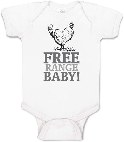 Cute Rascals Custom Baby Bodysuit Free Range Baby! Chicken Farm Funny Boy & Girl Baby Clothes Cotton in Kuwait