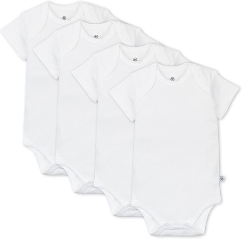HonestBaby 4-pack Short Sleeve Bodysuits One-piece 100% Organic Cotton for Baby Boys, Girls, Unisex in Kuwait