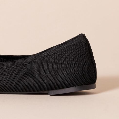Amazon Essentials Women's Knit Ballet Flat, Black, 8 in Kuwait