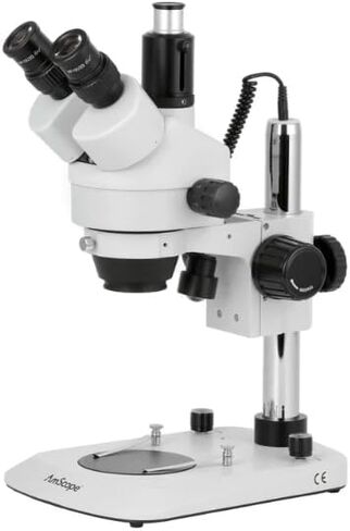 AmScope SM-2TN-LED 45X Trinocular Stereo Zoom Microscope - Super | 7X-45X Magnification Range Widefield Optics Built-In LED Illumination in Kuwait