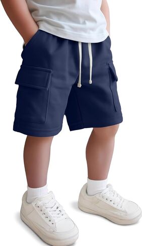 Toddler Boys' Cargo Shorts | Pull on, Athletic, Soccer, with Pockets, Back to School, Summer, Loose, Running, Basketball, Volleyball, for Baby 18M-5T in Kuwait