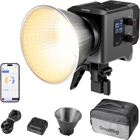 SMALLRIG RC 220C RGB COB LED Video Light Bowens Mount, 200W 36000 Full-Color Video Light 2700-10000K, CRI97+/TLCI98+, Support Wireless Power Supply, App Control, for Photography and Photo Studio in Kuwait