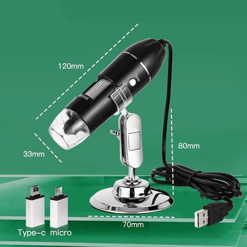 Digital Microscope Camera with Stand Portable Electronic Microscope 500X 1000X 1600X for Mobile Phone PC in Kuwait