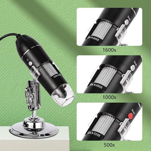 Digital Microscope Camera with Stand Portable Electronic Microscope 500X 1000X 1600X for Mobile Phone PC in Kuwait