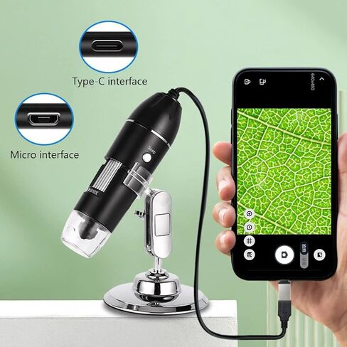 Digital Microscope Camera with Stand Portable Electronic Microscope 500X 1000X 1600X for Mobile Phone PC in Kuwait