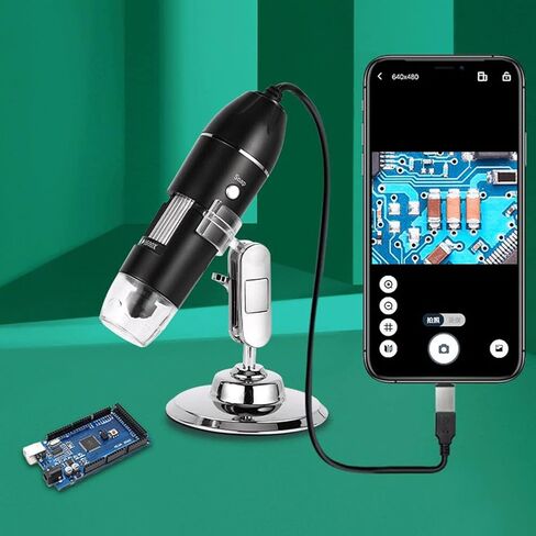 Digital Microscope Camera with Stand Portable Electronic Microscope 500X 1000X 1600X for Mobile Phone PC in Kuwait
