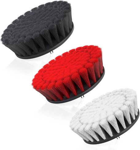 Hoover Multi-Purpose Cleaning Brush Kit, 3-Piece, Drill Attachment | 6" Soft, Medium and Hard Bristle Brushes Included, Whole Home Cleaning, Scrubber Brush Drill Attachment for Cleaning in Kuwait