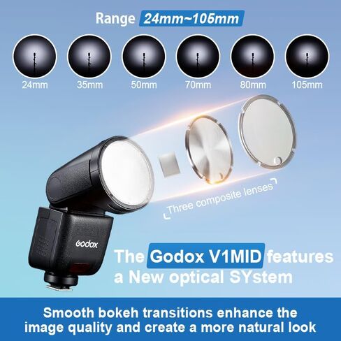 Godox V1mid N Camera Flash TTL High Speed Sync Li-ion Battery Portable Flash Fit for Nikon DSLR Camera in Saudi Arabia