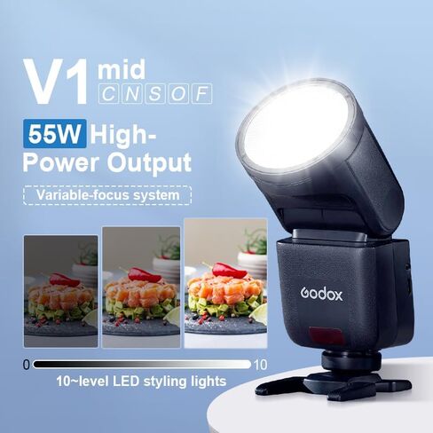 Godox V1mid N Camera Flash TTL High Speed Sync Li-ion Battery Portable Flash Fit for Nikon DSLR Camera in Saudi Arabia