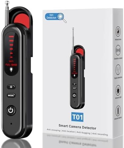 SEVENPARK Hidden Camera Detector - 2026 Portable Camera Finder, GPS Tracker Detector, RF Wireless Signal Scanner for Office, Hotels, Cars, 5 Levels Sensitivity (Black) in Kuwait