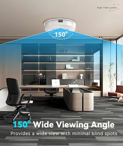 1080P HD Wireless WiFi Indoor Camera Smoke Detector for Home Security with App Control & Motion Detection,Outdoor Camera with Night Vision & Loop Recording for Office,Garage,Shop,Easy to Use in Kuwait