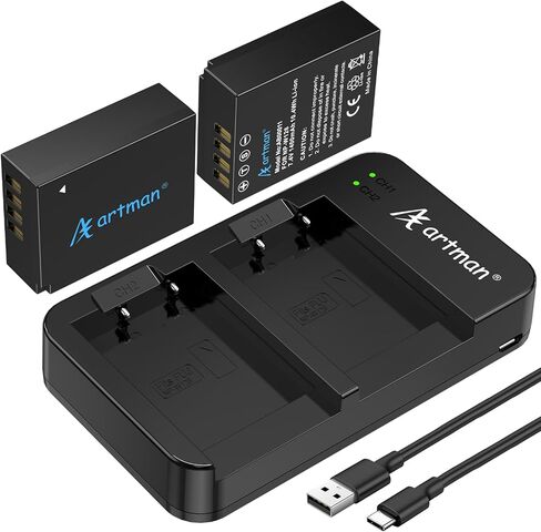 Artman NP-W126 NP-W126S Battery 2-Pack and Rapid Dual Charger Compatible with Fujifilm XM5, X-E5, X Half, X100VI, X100V, XS10, XT30II, X-T30, XT20, X-T3, X-Pro3, X100F, X-A7, A5, XE4 Cameras in Kuwait