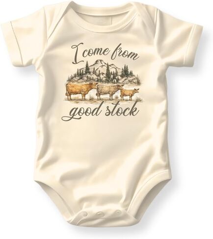 I Come From Good Stock Retro Baby Bodysuit, Ranch Life Kids Tee in Kuwait