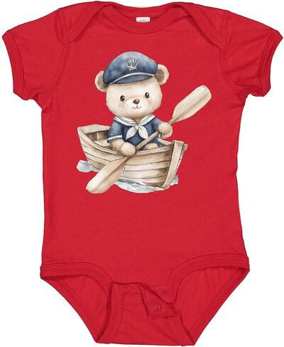 inktastic Adorable Sailor Bear in Boat Baby Bodysuit in Kuwait