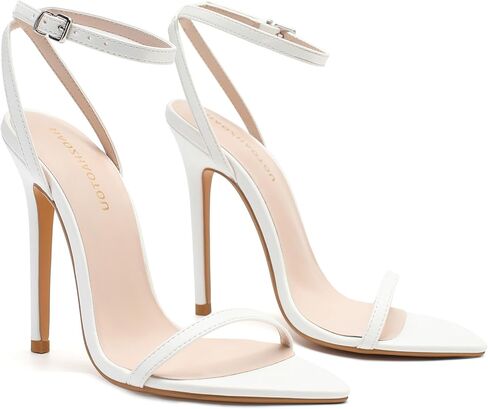 Women's Strappy Lace Up Heels Sexy Stiletto High Heel Sandals | Open Toe Ankle Strap 4.5 Inch Thin Heel Dress Shoes for Women Wedding Party Evening Date Night in Kuwait