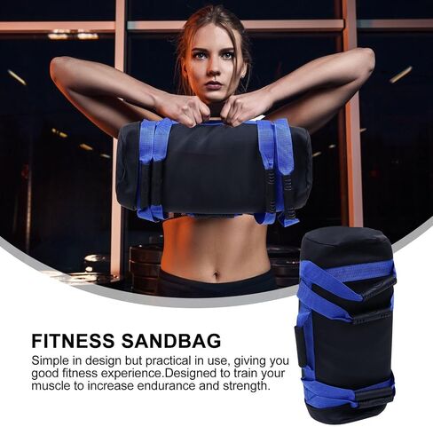 VOSAREA Blue 10kg Workout Training Sandbag with Handles, PVC Exercise Bag for Fitness, Designed to Increase Strength and Endurance, for Fat Burning and Muscle Building in Kuwait