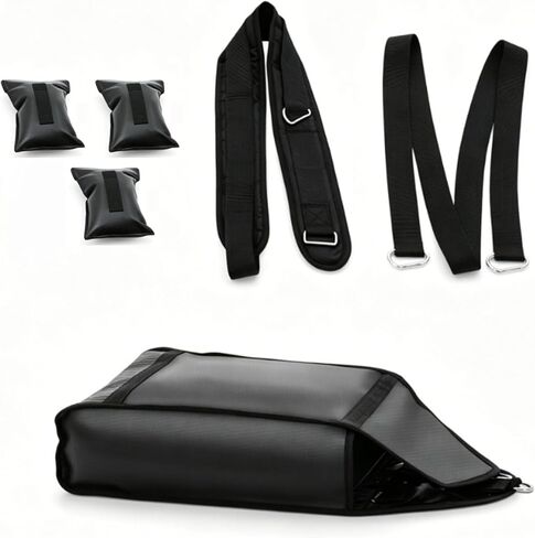 Weighted Drag Sandbag, with Waist Belt, Waterproofing | Padded Hip Belt, 3 Fillable Sandbags, for Sled Sprints and Lunges, for Running Strength Training in Kuwait