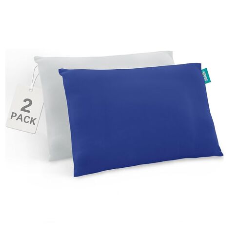 Biloban Organic Cotton Toddler Pillowcase 2 Pack, (Pillowcase Only) Kids Pillowcase for Sleeping Fit Pillow Sized 13"x 18" or 14"x19", Envelope Travel Pillowcases for Girl Boy, Gray&Navy Blue in Kuwait