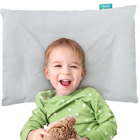 Biloban Organic Cotton Toddler Pillowcase 2 Pack, (Pillowcase Only) Kids Pillowcase for Sleeping Fit Pillow Sized 13"x 18" or 14"x19", Envelope Travel Pillowcases for Girl Boy, Gray&Navy Blue in Kuwait