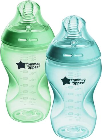 Tommee Tippee Natural Start Baby Bottles, Thicker Feed, 6m+, 11oz | Pack of 3, Breast-Like Nipple for a Natural Latch, Clear, BPA Free in Kuwait