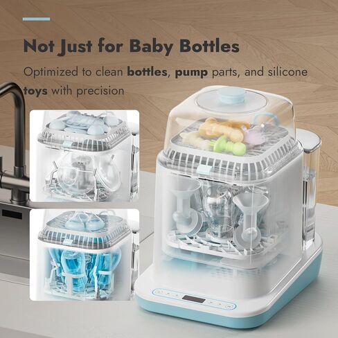 Papablic Bottle Washer Pro, Bottle Washer & Sterilizer & Dryer, 4-in-1 Sanitizer for Bottles, Pump Parts, C-Section& Baby Essentials - Quick & Clean with 60 Detergent Tablets | Quick & Clean with 60 Detergent Tablets, Sanitizer for Bottles, Pump Parts, C- in Kuwait