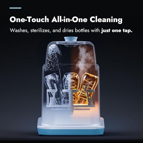 Papablic Bottle Washer Pro, Bottle Washer & Sterilizer & Dryer, 4-in-1 Sanitizer for Bottles, Pump Parts, C-Section& Baby Essentials - Quick & Clean with 60 Detergent Tablets | Quick & Clean with 60 Detergent Tablets, Sanitizer for Bottles, Pump Parts, C- in Kuwait