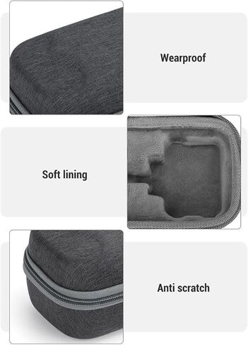 Action Camera Carrying Case | Large Capacity Soft Lining Bag with Hand Strap for Camera, Batteries & Accessories, Wearproof & Portable for Travel in Kuwait