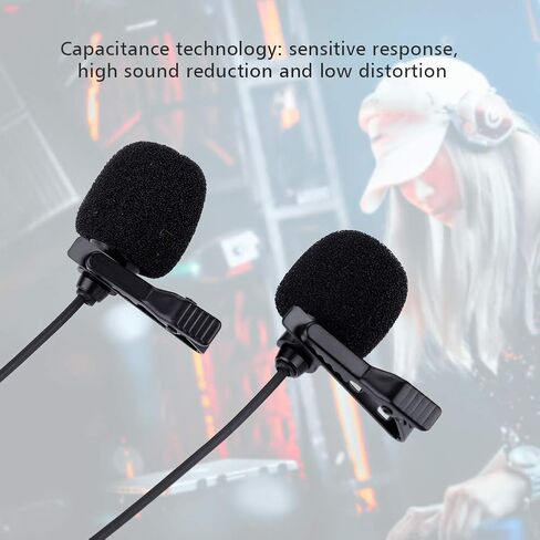 Capacitor Lapel Clip Microphone, 3.5mm with Active Noise Filtering for Smartphone in Kuwait
