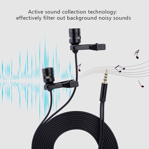 Capacitor Lapel Clip Microphone, 3.5mm with Active Noise Filtering for Smartphone in Kuwait