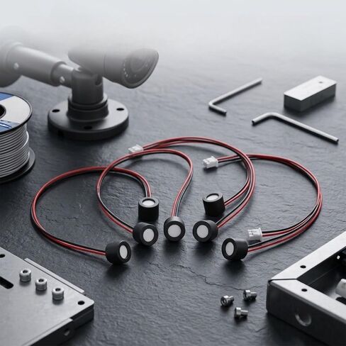 Compact Surveillance Audio Pickup Mic 5-Pack, Waterproof Security Microphone For CCTV Camera Systems With 1.25P Hub in Kuwait