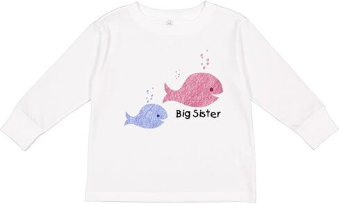 inktastic Big Sister with Lil' Brother Toddler Long Sleeve T-Shirt in Kuwait