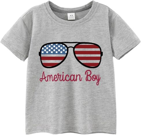 Kids USA T Shirt 2-8T Toddler Boys Girls 4th of July Patriotic Shirt American Flag Tee Independence Day Tops in Kuwait