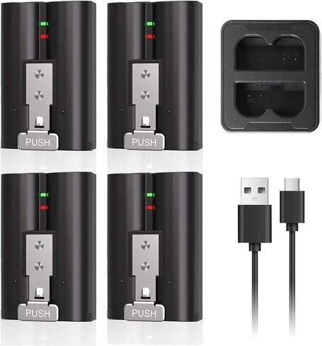4Pack Ring Battery, Battery for Ring Doorbell 3.65V 6040mAh with Charger Station Camera Batteries for Rings-Doorbell Camera 3/4 Stick Up Cameras Spotlight Cam Indoor/Outdoor Use in Kuwait