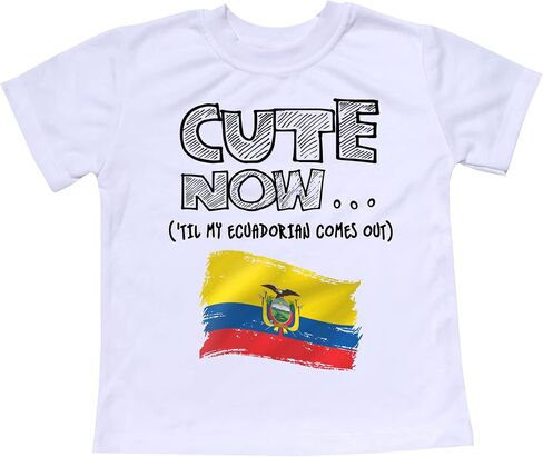 Toddler Ecuador T-Shirt 'Til My Ecuadorian Comes Out Kids Shirt Top in White 2T-8T in Kuwait
