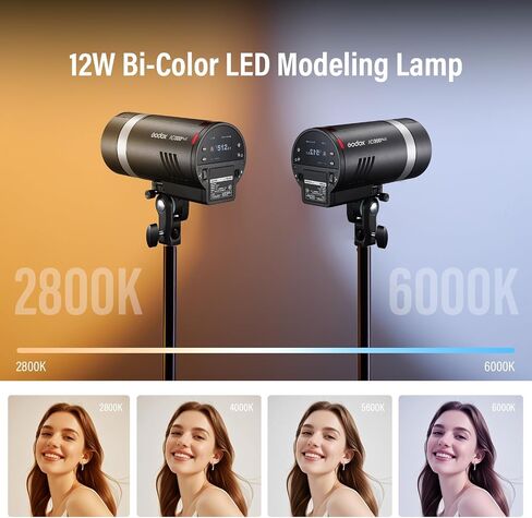 GODOX AD300 Pro II (2026 Upgraded) 300Ws 2.6lb Outdoor Flash Strobe | Portable, TTL, HSS 1/8000s, 350 Flashes, 1/512-1/1 Power Adjust, Solid/CCT Lock Mode, 12W Bi-Color Modeling Lamp, Touchscreen in Kuwait