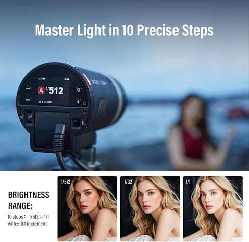 GODOX AD300 Pro II (2026 Upgraded) 300Ws 2.6lb Outdoor Flash Strobe | Portable, TTL, HSS 1/8000s, 350 Flashes, 1/512-1/1 Power Adjust, Solid/CCT Lock Mode, 12W Bi-Color Modeling Lamp, Touchscreen in Kuwait