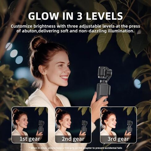 Magnetic Selfie Light for DJI Osmo Pocket 3 Light Creator Combo | Rechargeable Mini LED, 3 Color Modes, Brightness Adjustable, For Vlog Recording, Makeup, TikTok in Kuwait