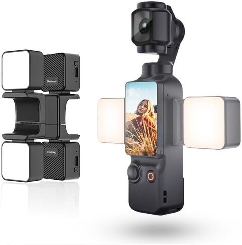 Magnetic Selfie Light for DJI Osmo Pocket 3 Light Creator Combo | Rechargeable Mini LED, 3 Color Modes, Brightness Adjustable, For Vlog Recording, Makeup, TikTok in Kuwait